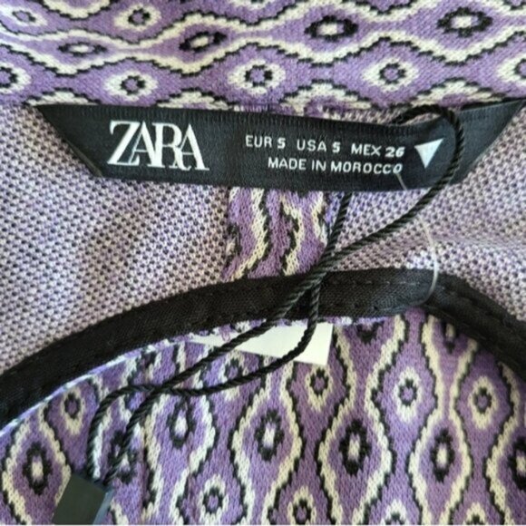 Preppy  Geometric Violet Purple Print Bodysuit ZARA Size Small - Picture 11 of 12